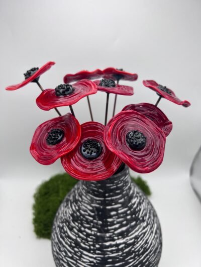 Bouquet de coquelicots en verre