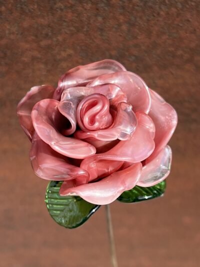 Rose éternelle en verre