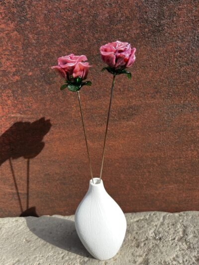 Rose éternelle en verre
