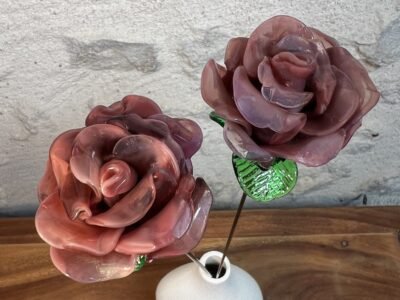 Rose éternelle en verre