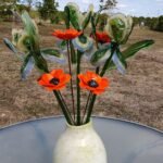 Bouquet de fleurs en verre filé