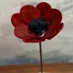 Fleur de pavot en verre de Murano