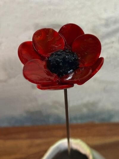 Fleur de pavot en verre de Murano