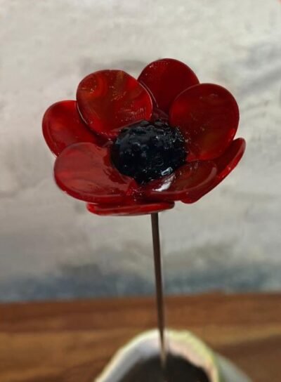 Fleur de pavot en verre de Murano