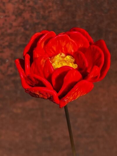 Fleur en verre pivoine