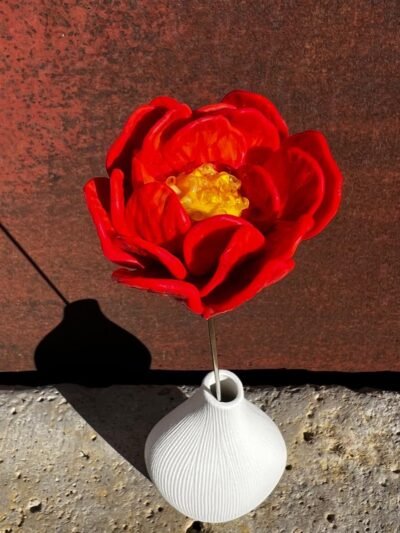 Fleur en verre pivoine