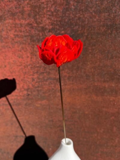 Fleur en verre pivoine