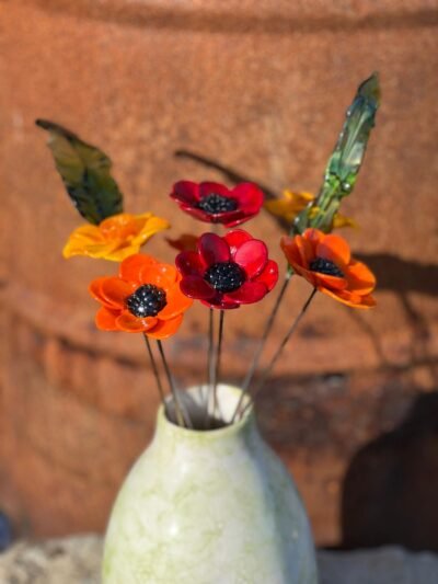 Fleurs de verre en bouquet