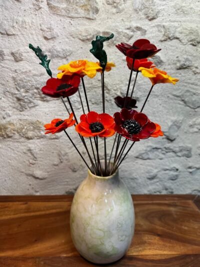 Fleurs en verre en bouquet