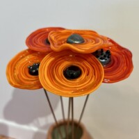 Bouquet de coquelicots en verre de Murano Fleurs en verre