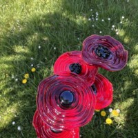 Bouquet de coquelicots en verre de Murano Fleurs en verre