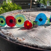 Bouquet de coquelicots en verre de Murano Fleurs en verre