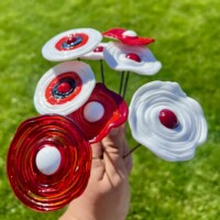 Bouquet de coquelicots en verre de Murano Fleurs en verre