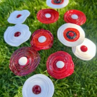 Bouquet de coquelicots en verre de Murano Fleurs en verre