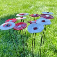 Bouquet de coquelicots en verre de Murano Fleurs en verre