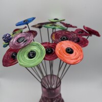 Bouquet de coquelicots en verre de Murano Fleurs en verre