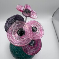 Bouquet de coquelicots en verre de Murano Fleurs en verre