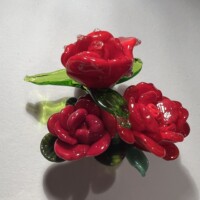 Bouquet de roses en verre de Murano Fleurs en verre