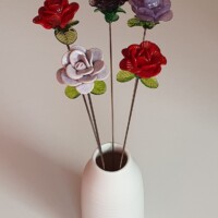 Bouquet de roses en verre de Murano Fleurs en verre