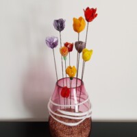 Bouquet de tulipes en verre de Murano Fleurs en verre