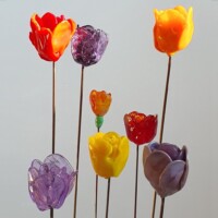 Bouquet de tulipes en verre de Murano Fleurs en verre