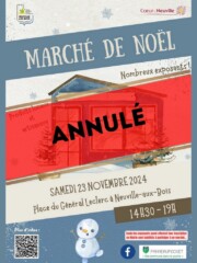 Affiche marché de Noel 2024 commune de Neuville aux Bois - Annulé cause météo