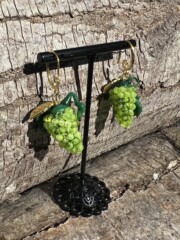 BOR027 - Boucles d'oreilles raisins en verre de Murano