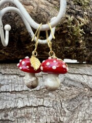 BOR025 - Boucles d'oreilles champignon amanite Boucles d'oreilles champignon