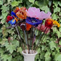 Vignette catégorie Fleurs en verre sur tige en inox Fleurs sur tiges en inox