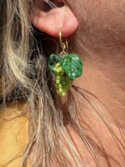 Boucles d'oreilles raisins en verre de Murano<br />Réf. BOR027 Boucles d’oreilles raisins