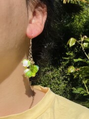 Boucles d’oreilles muguet en verre de Murano<br />Réf. BOR007 Boucles d’oreilles muguet en verre de Murano