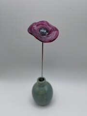 Fleur coquelicot en verre, ondulé<br />Réf. COQ020 Fleur coquelicot en verre