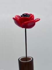 Fleur de pavot en verre de Murano<br />Réf. PAVO003 Fleur de pavot en verre de Murano