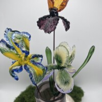 Bouquet d'Iris en verre Bouquet d'Iris en verre