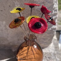 Bouquet de coquelicots en verre de Murano Bouquet de coquelicots en verre de Murano