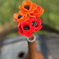 Bouquet de fleurs de pavot en verre de Murano Bouquet de fleurs de pavot en verre de Murano