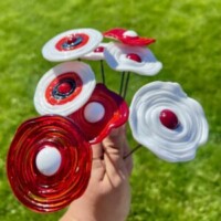 Bouquet de fleurs en verre de Murano Bouquet de coquelicots en verre de Murano