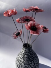 Bouquet de fleurs roses en verre Idées cadeaux fêtes des mères