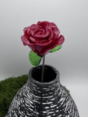 Rose rouge en verre filé Idées cadeaux fêtes des mères